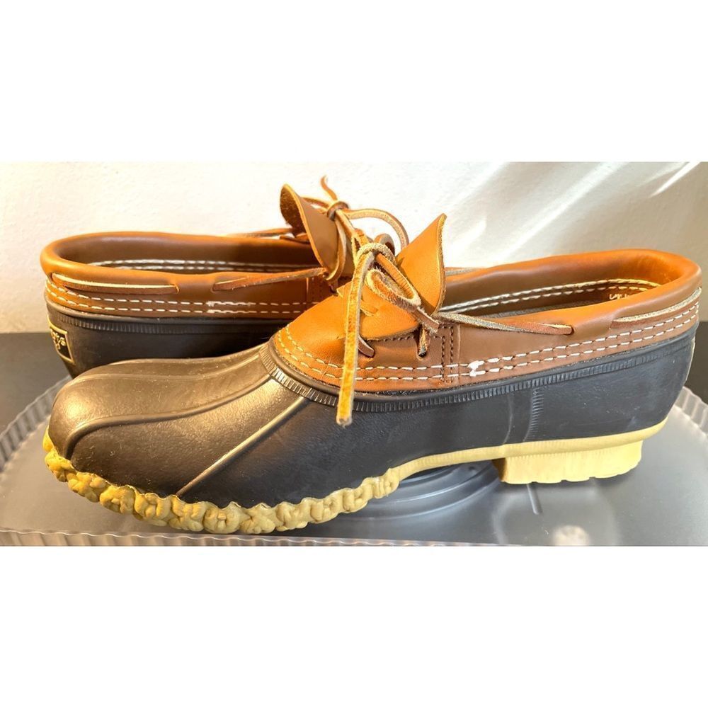 L.L. Bean Men's Bean Boots, Rubber Mocs Size 8 Medium Brown/Tan - Picture 4 of 13